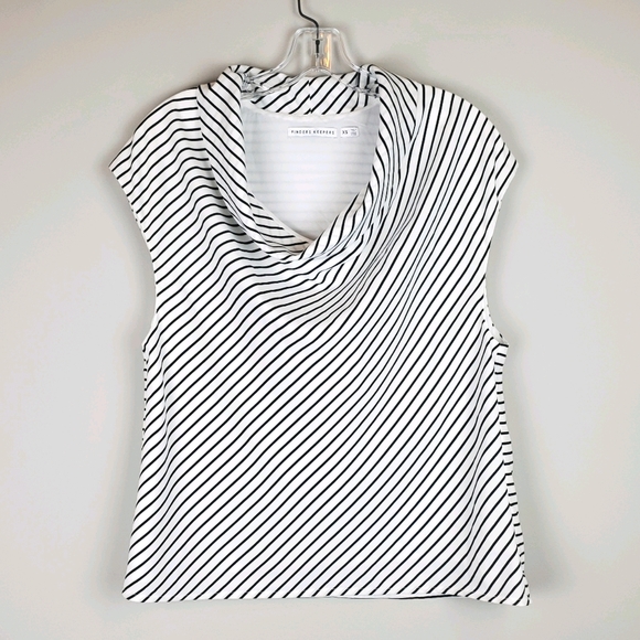 Finders Keepers Tops - Finders Keepers Striped Cowlneck Top